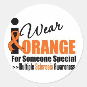 Abnutzungs-Orange der Sklerose-I jemand speziell Runder Aufkleber