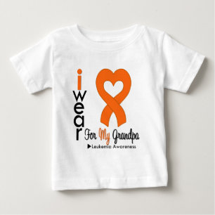Abnutzungs-orange Herz-Band der Leukämie-I für Baby T-shirt