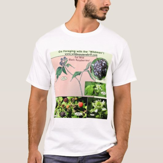 Abnutzungs-wilde schwarze Himbeeren T-Shirt (Vorderseite)