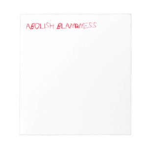 ABOLISH BLANDNESS-Notizblock (rot) Notizblock