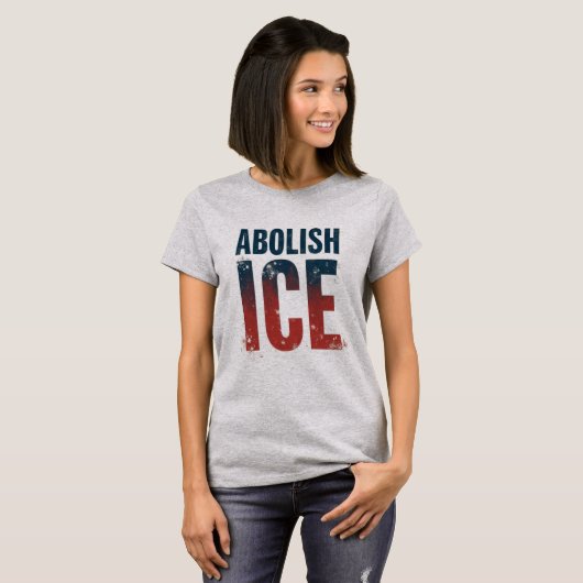Abolish ICE American Flag Colors T-Shirt (Vorne ganz)