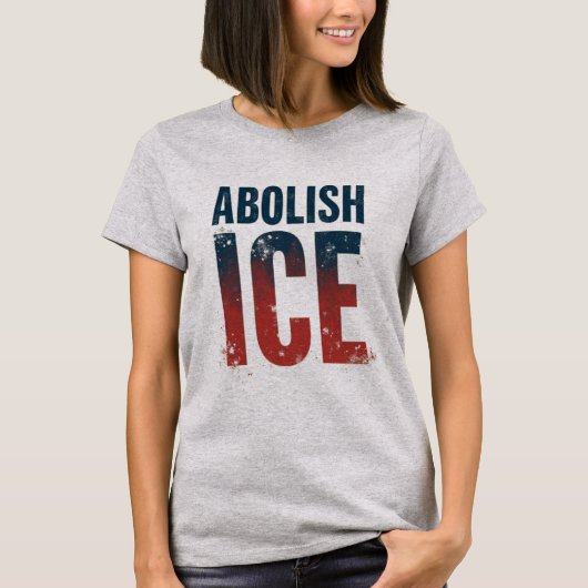 Abolish ICE American Flag Colors T-Shirt (Vorderseite)
