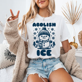 Abolish Ice Anti-Trump Snowman politisch T-Shirt