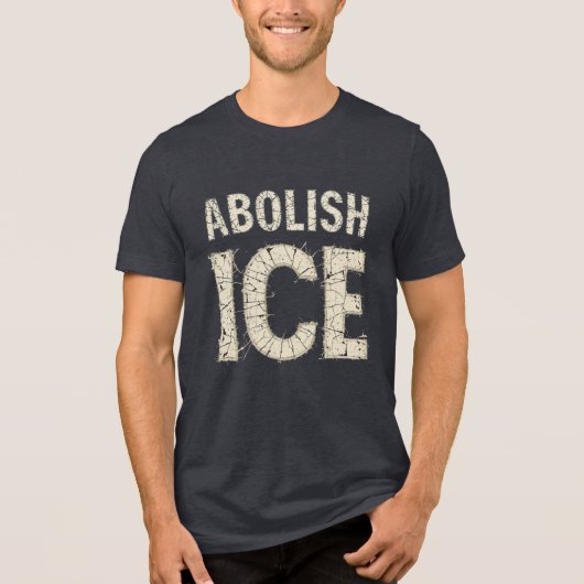 Abolish ICE Bold Protest - Einwanderungsrechte Tri-Blend Shirt (Vorderseite)