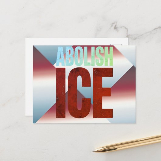 Abolish ICE Minimalist Protest Typography Design Postkarte (Vorderseite/Rückseite Beispiel)