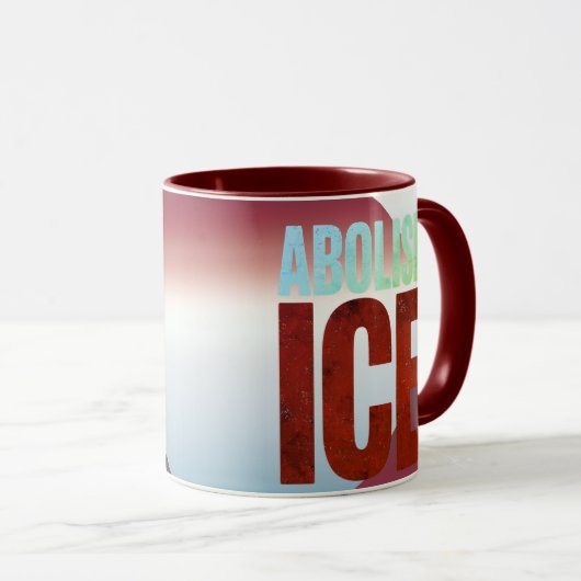 Abolish ICE Minimalist Protest Typography Design Tasse (VorderseiteRechts)