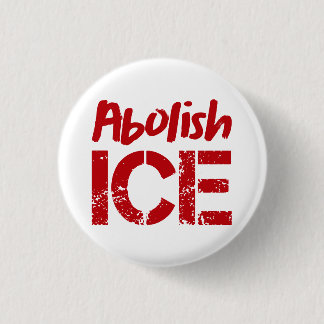 Abolish ICE | Red on White Button