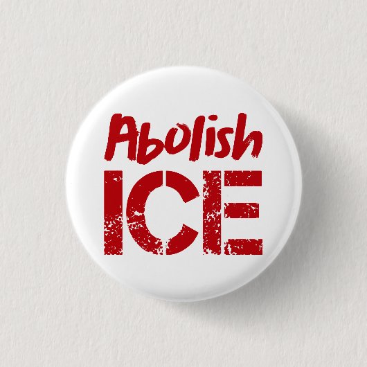 Abolish ICE | Red on White Button (Vorderseite)