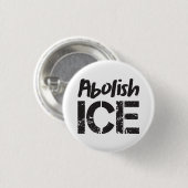 Abolish ICE | Schwarz auf Weiß Button (Vorne & Hinten)