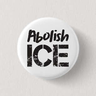 Abolish ICE   Schwarz auf Weiß Button