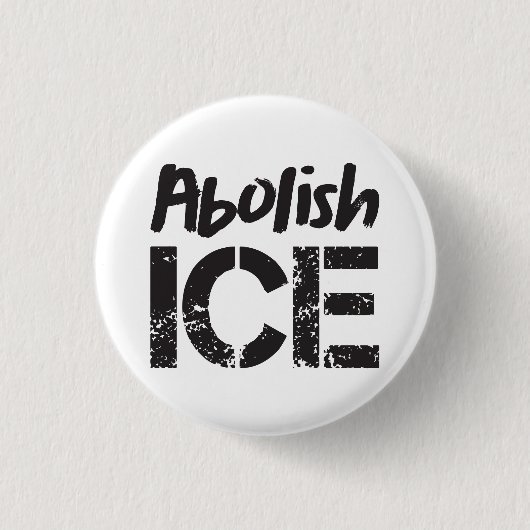 Abolish ICE | Schwarz auf Weiß Button (Vorderseite)