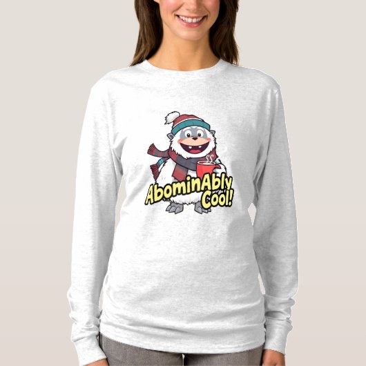 Abominierlich Cooles Winter Yeti Design T-Shirt (Vorderseite)