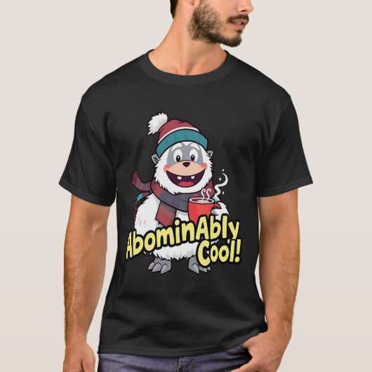 Abominierlich Cooles Winter Yeti Design T-Shirt (Vorderseite)
