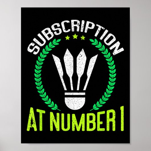 Abonnement bei Nummer 1 Lustiger Badminton Poster (Vorne)