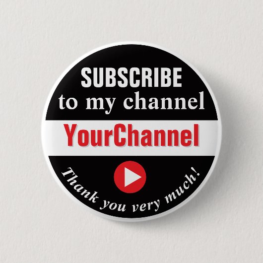 Abonniere meinen Kanal Button (Vorderseite)