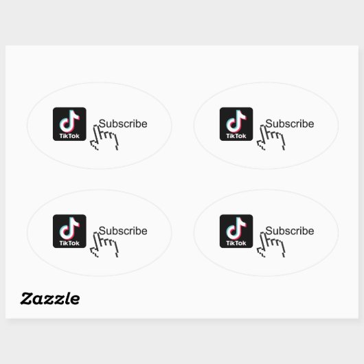 abonnieren meinen Tiktok-Kanalaufkleber Ovaler Aufkleber (Blatt)