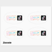 abonnieren meinen Tiktok-Kanalaufkleber Ovaler Aufkleber (Blatt)