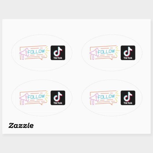 abonnieren meinen Tiktok-Kanalaufkleber Ovaler Aufkleber (Blatt)