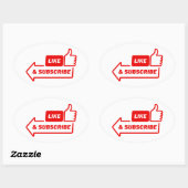 abonnieren Sie meinen YouTube-Kanal Ovaler Aufkleber (Blatt)