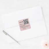 Abonnieren Sie QR-Code Rosa Rosa Quadratischer Aufkleber (Umschlag)
