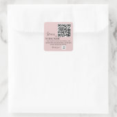 Abonnieren Sie QR-Code Rosa Rosa Quadratischer Aufkleber (Tasche)