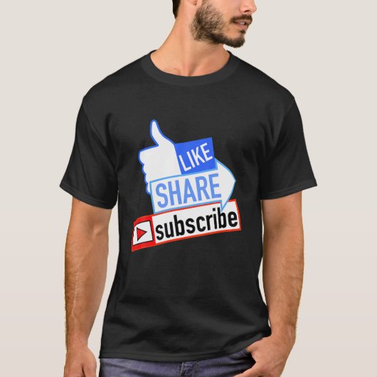 Abonnieren Sie Social Media like Share T-Shirt (Vorderseite)
