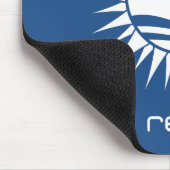 Abora Aufnahmen Weiß-auf-Blaues Mousepad (Ecke)