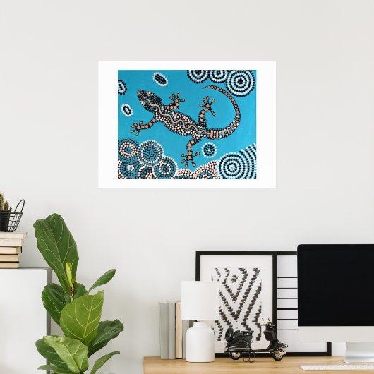 Aboriginal Art Gecko Poster (Heimbüro)