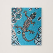 Aboriginal Art, Gecko, Punktmalerei, Dot-Painting Puzzle (Vertikal)