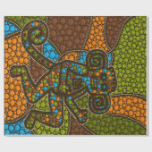 Aboriginal Dot Art Monkey Geschenkpapier (Flach)