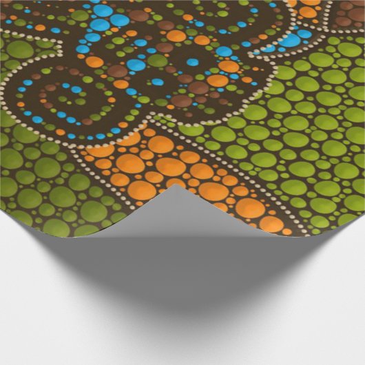 Aboriginal Dot Art Monkey Geschenkpapier (Ecke)