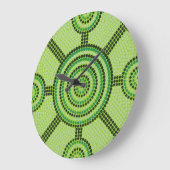 Aboriginal dot painting große wanduhr (Winkel)