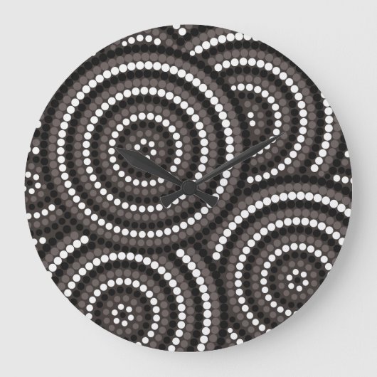 Aboriginal dot painting große wanduhr (Vorderseite)