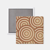 Aboriginal dot painting magnet (Vorderseite/Rückseite)
