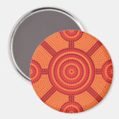 Aboriginal dot painting magnet (Vorderseite/Rückseite)