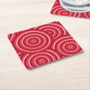 Aboriginal dot painting rechteckiger pappuntersetzer