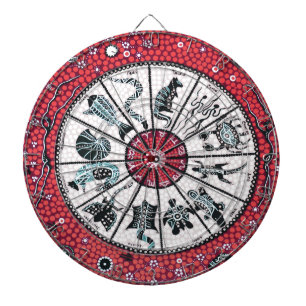 Aboriginal Horoscope Red Dartscheibe