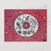 Aboriginal Horoscope Red Postkarte (Vorderseite)