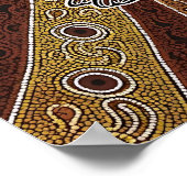 Aboriginal Kangaroo Dot Poster (Ecke)