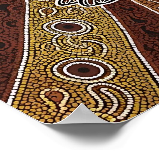 Aboriginal Kangaroo Dot Poster (Ecke)