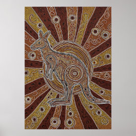 Aboriginal Kangaroo Dot Poster