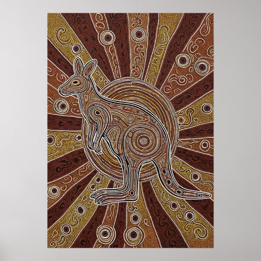 Aboriginal Kangaroo Dot Poster (Vorne)