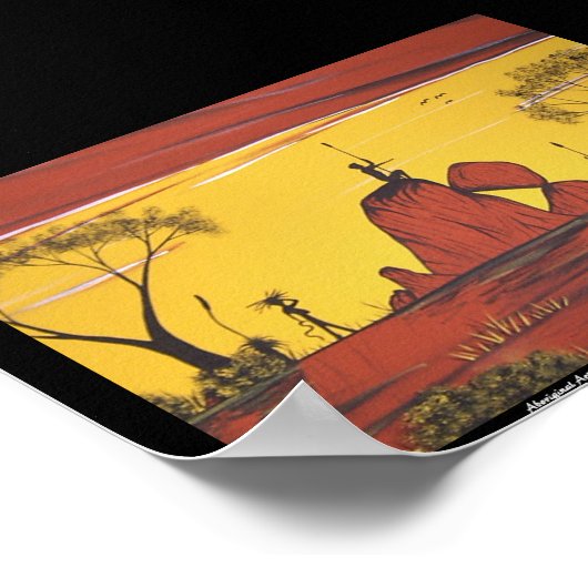 Aboriginal Landscape painting By Glen Evans Poster (Ecke)