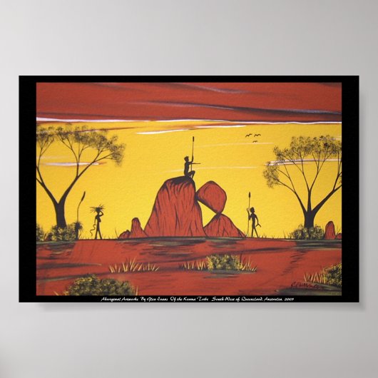 Aboriginal Landscape painting By Glen Evans Poster (Vorne)