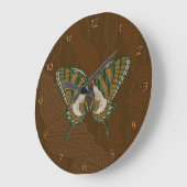 Aboriginal Swallowtail Clock Große Wanduhr (Winkel)