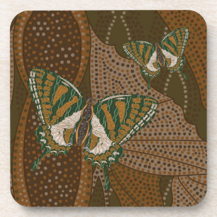 Aboriginal Swallowtail Square Coaster Untersetzer