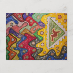 ABORIGINALE STIL KUNST VON ORIGINALKÜNSTLERN POSTKARTE