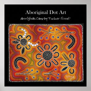 Aboriginals-Lager durch Tucker (Nahrung) Poster
