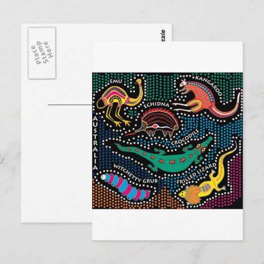 Aboriginalstil Postkarte (Vorne/Hinten)