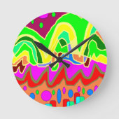 ABORIGINALTYP ART ABSTRAKT RUNDE WANDUHR (Vorderseite)
